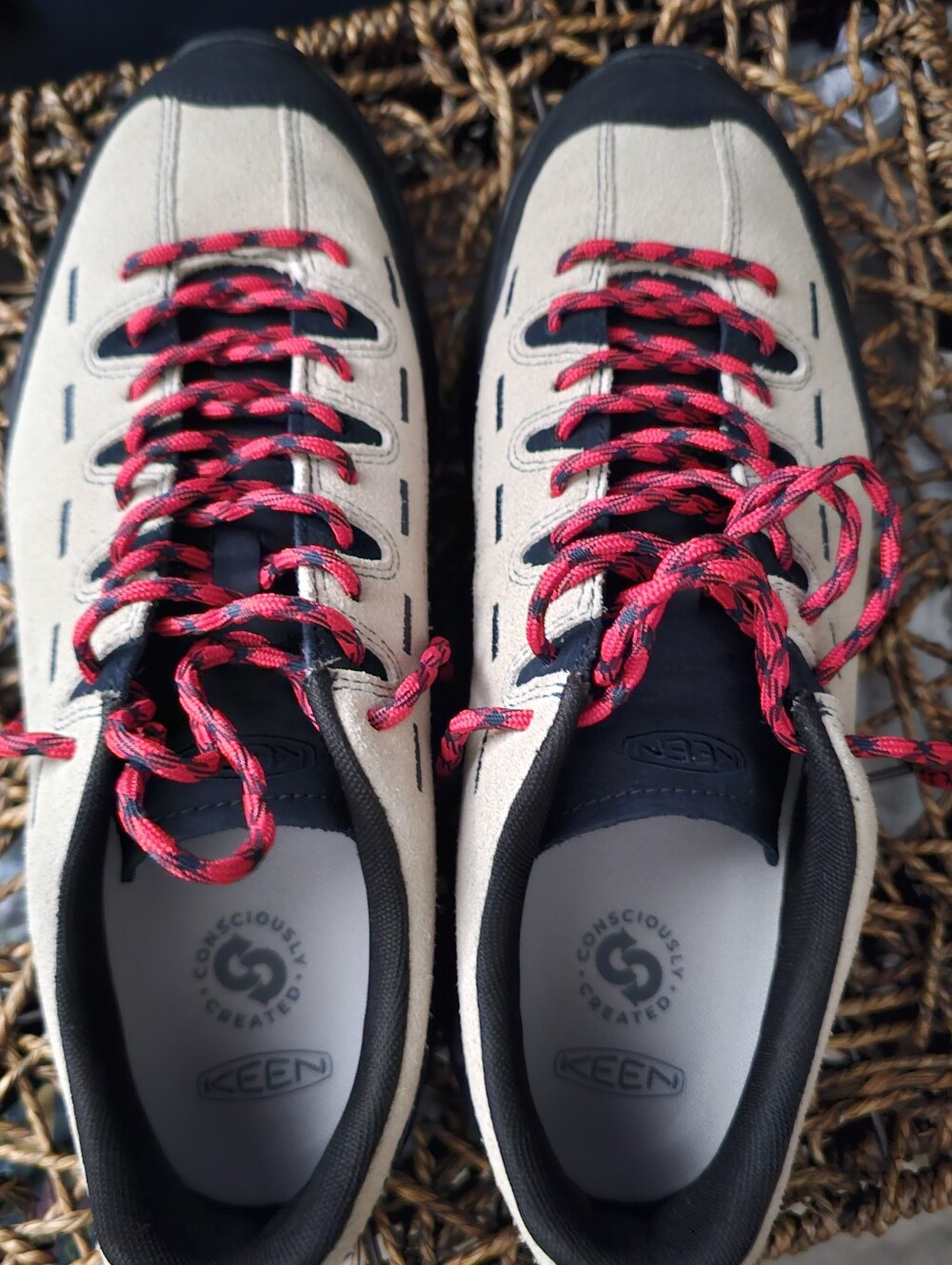 KEEN Beige Suede Sneakers with Red Laces - Picture 6 of 8